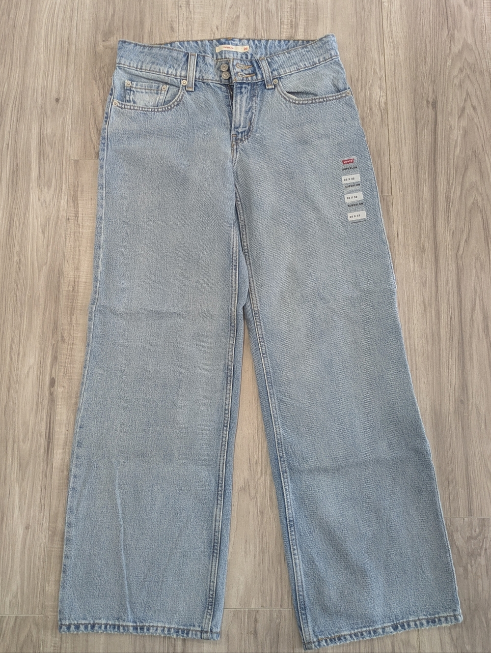 Levi's Women's Superlow Light Blue Wide Leg Jeans